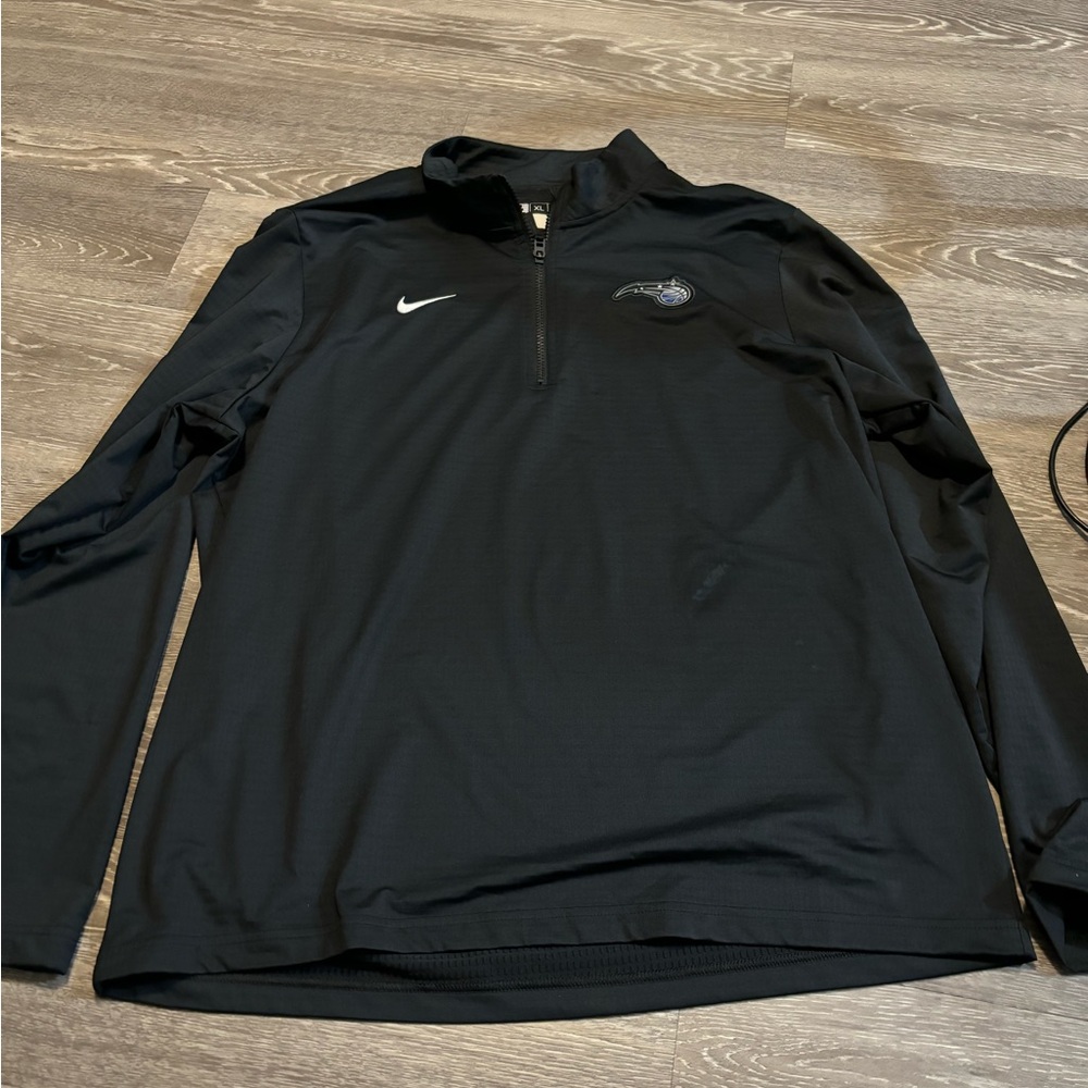 Men Nike Black Orlando Magic 2024/25 Courtside Performance Quarter Zip Pullover